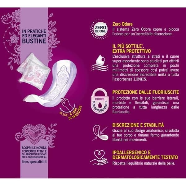 Serbättar - Lines Specialist - Lady Mini Plus - Extra skyddande - Noll lukt - Hypoallergeniska