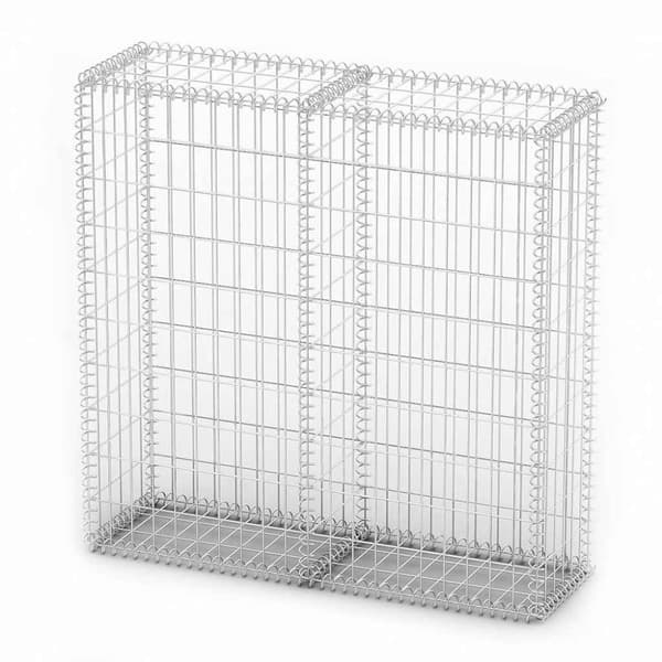vidaXL Gabionkurv med lokk galvanisert stål 100x100x30 cm