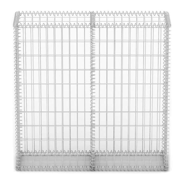 vidaXL Gabionkorg med lock galvaniserad tråd 100 x 100 x 30 cm