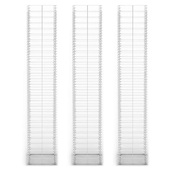 vidaXL Gabionsett 3 stk galvanisert tråd 25 x 25 x 150 cm