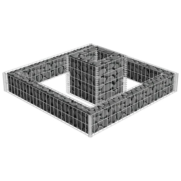 vidaXL Gabion galvanisert stål 120x120x20 cm