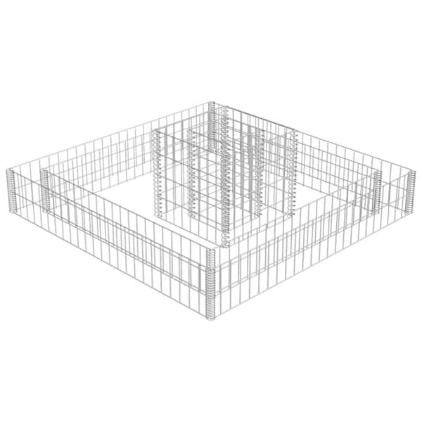 vidaXL Gabion galvanisert stål 120x120x20 cm