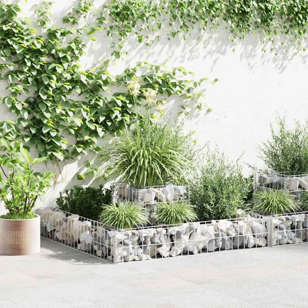 vidaXL Planteringsgabion galvaniserat stål 120x120x20 cm