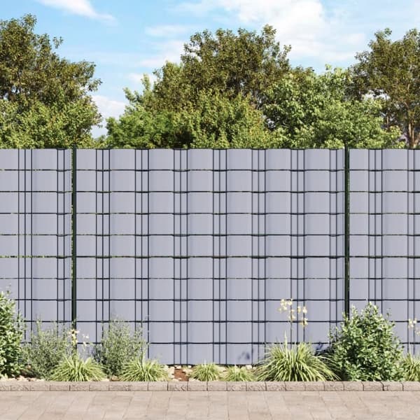 vidaXL Puutarhan yksityisyyden suoja PVC 70x0,19 m vaaleanharmaa