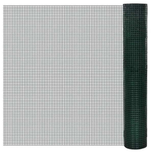 vidaXL hønsenet galvaniseret stål med PVC-belægning 10 x 1 m grøn