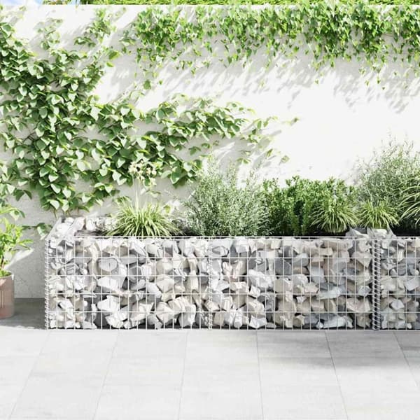 vidaXL gabion-plantekasse galvaniseret stål 180 x 90 x 50 cm