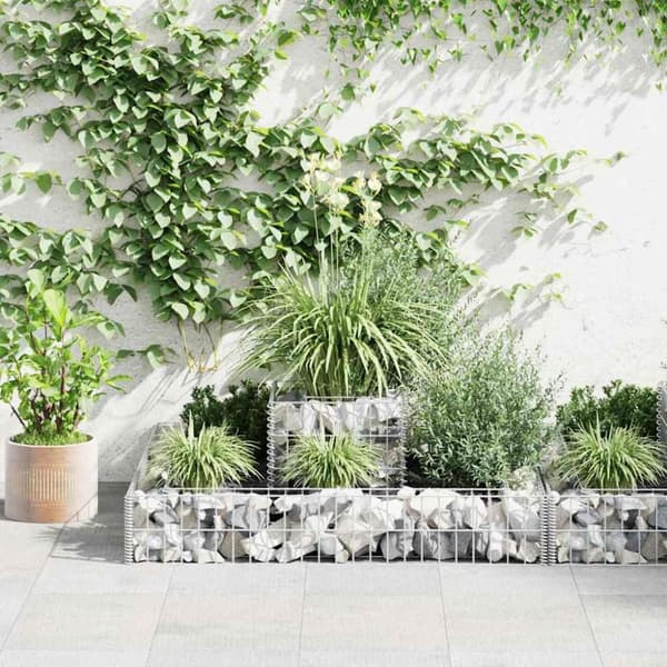 vidaXL Planteringsgabion galvaniserat stål 120x120x20 cm