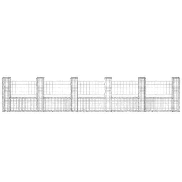 vidaXL gabionkurv U-facon 570 x 20 x 100 cm galvaniseret stål