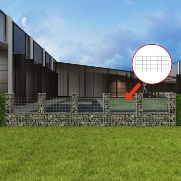vidaXL gabionkurv U-facon 570 x 20 x 100 cm galvaniseret stål