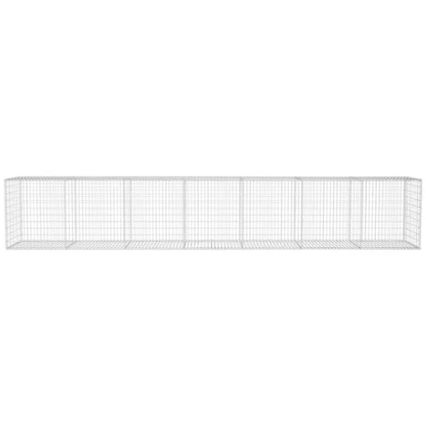 vidaXL Gabionmur med lock galvaniserat stål 600x50x100 cm
