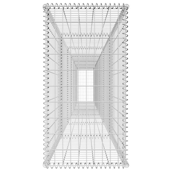 vidaXL Gabionmur med lock galvaniserat stål 600x50x100 cm