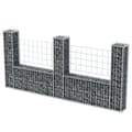 Miniatyrbilde 3 av 6: vidaXL Gabionkurv u-form galvanisert stål 240x20x100 cm