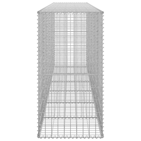 vidaXL gabionvæg med dæksler galvaniseret stål 300 x 50 x 100 cm