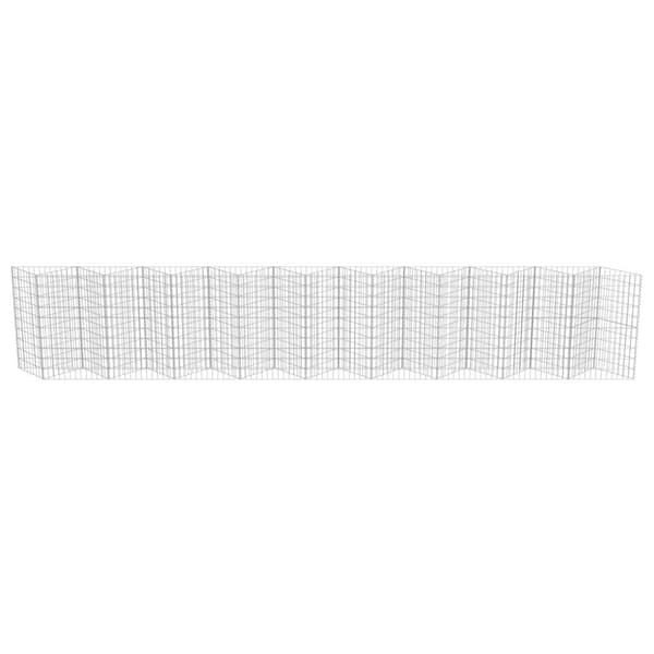 vidaXL gabionvæg galvaniseret stål 630 x 30 x 100 cm