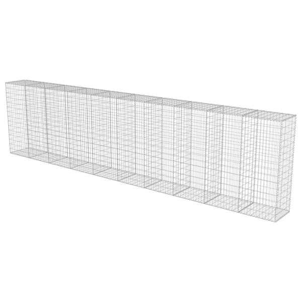 vidaXL Gabion-kivikori kansilla galvanoitu teräs 600x50x150 cm