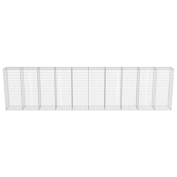 vidaXL Gabion-kivikori kansilla galvanoitu teräs 600x50x150 cm