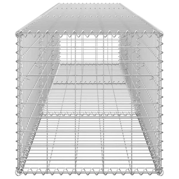 vidaXL gabionvæg med dæksler galvaniseret stål 300 x 50 x 50 cm
