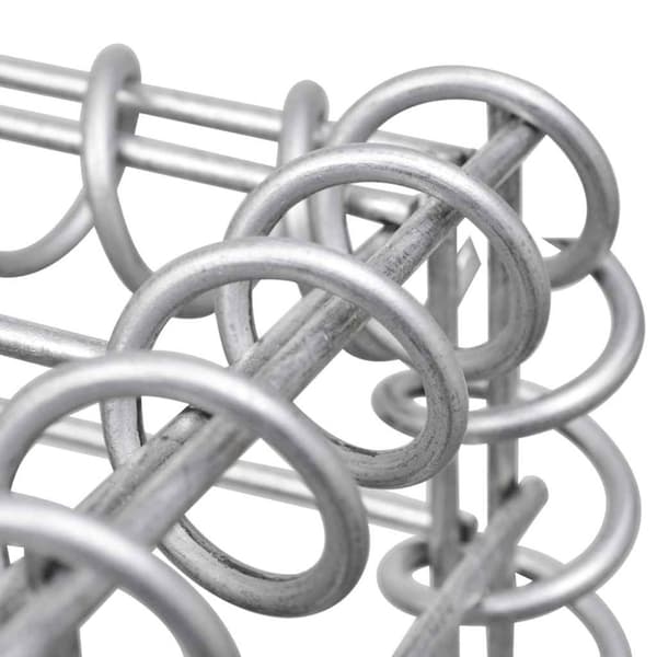 vidaXL gabionvæg med dæksler galvaniseret stål 300 x 50 x 50 cm