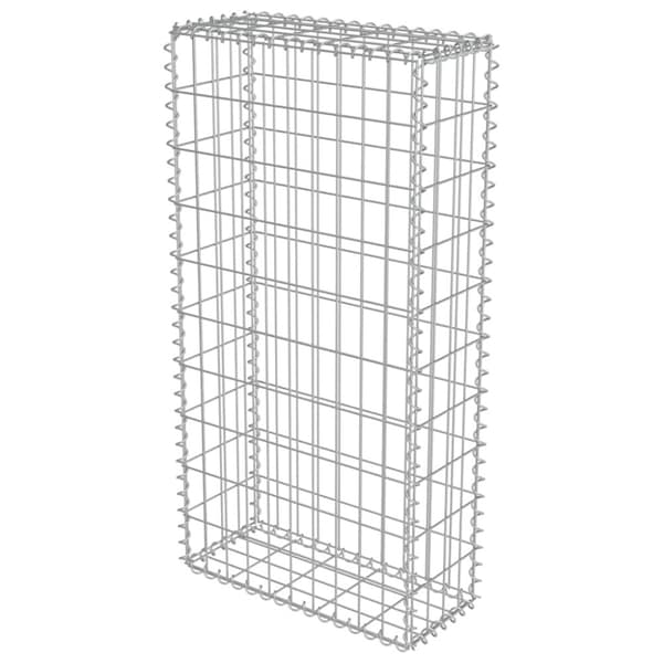 vidaXL Gabionseinä kansilla galvanoitu teräs 50x20x100 cm
