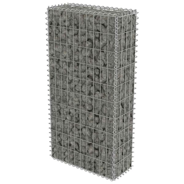 vidaXL Gabionseinä kansilla galvanoitu teräs 50x20x100 cm
