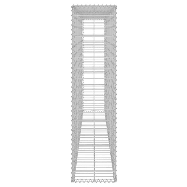 vidaXL gabionvæg med dæksler galvaniseret stål 200 x 20 x 85 cm