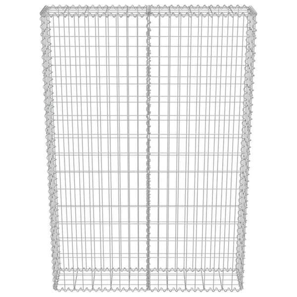 vidaXL Gabionseinä kansilla galvanoitu teräs 100x20x150 cm