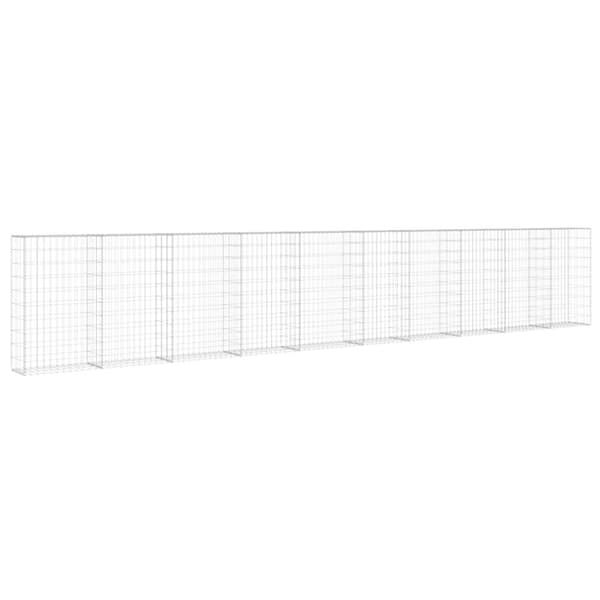 vidaXL Gabion med topp- og bunndekke galvanisert stål 600x30x100 cm