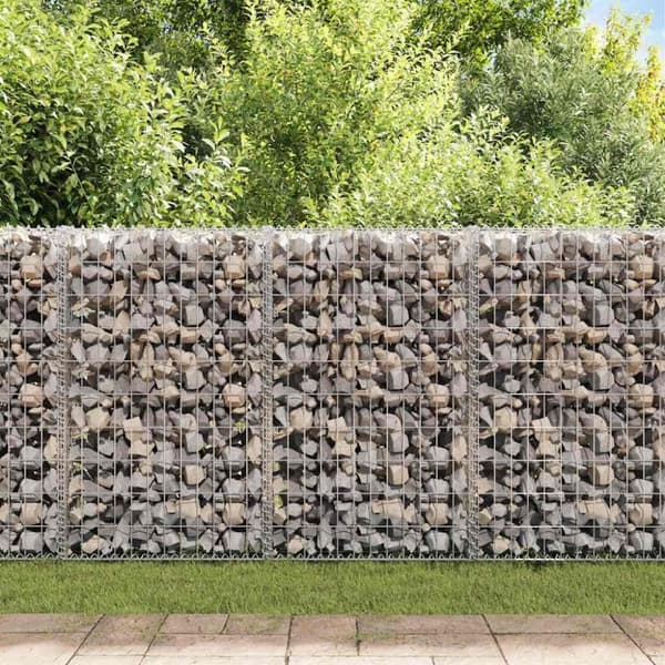 vidaXL Gabion med topp- og bunndekke galvanisert stål 600x30x100 cm