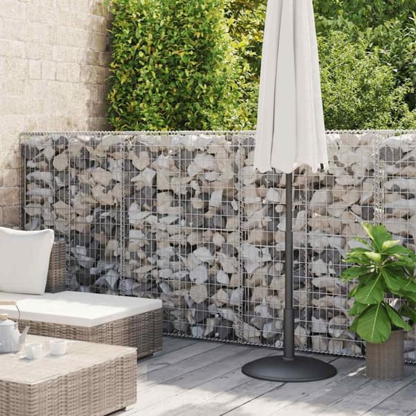 vidaXL Gabion med topp- og bunndekke galvanisert stål 600x50x150 cm