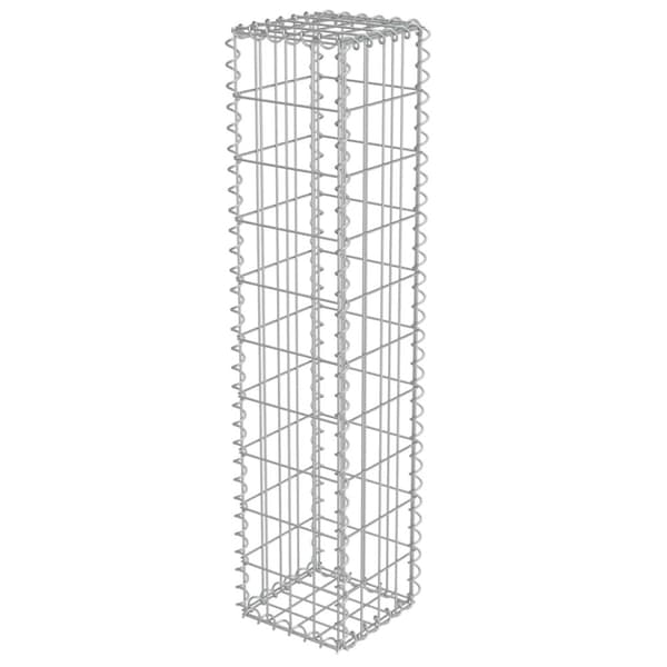 vidaXL Gabion med topp- og bunndekke galvanisert stål 20x20x100 cm