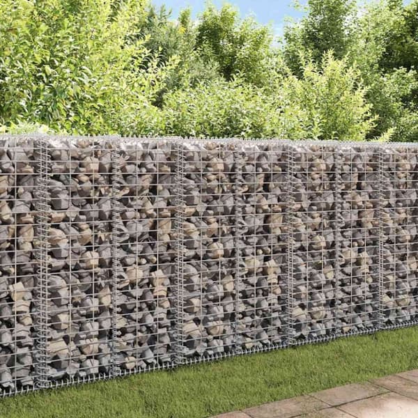 vidaXL Gabion med topp- og bunndekke galvanisert stål 20x20x100 cm