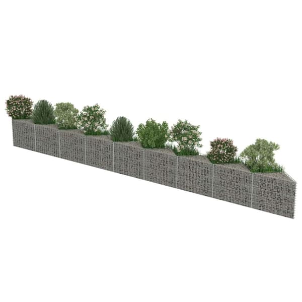 vidaXL Gabion galvanisert stål 630x30x50 cm