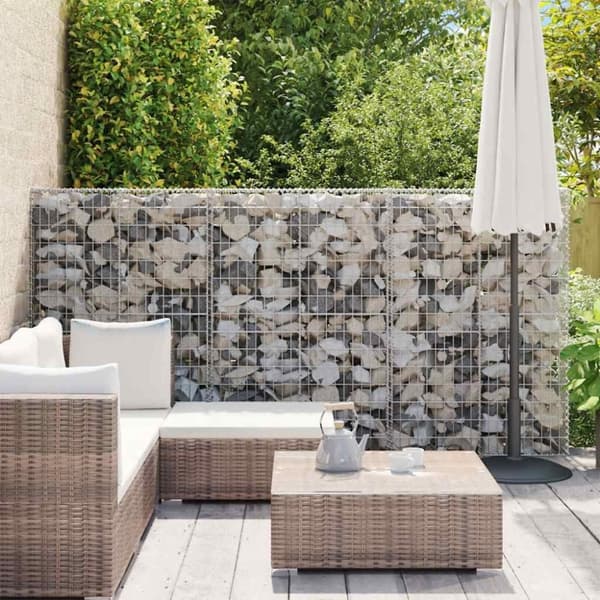 vidaXL Gabion med topp- og bunnlokk galvanisert stål 300x50x150 cm