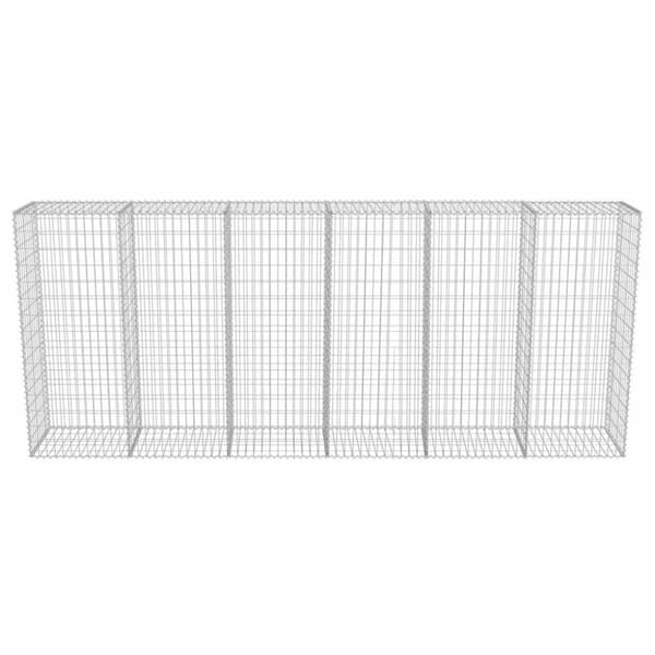 vidaXL Gabion med topp- og bunnlokk galvanisert stål 300x50x150 cm
