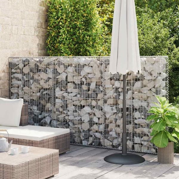 vidaXL Gabion med topp- og bunndekke galvanisert stål 100x20x150 cm