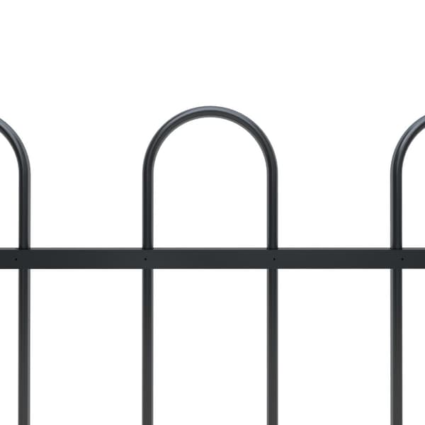 vidaXL Hagegjerde med buet topp stål 3,4x1,5 m svart