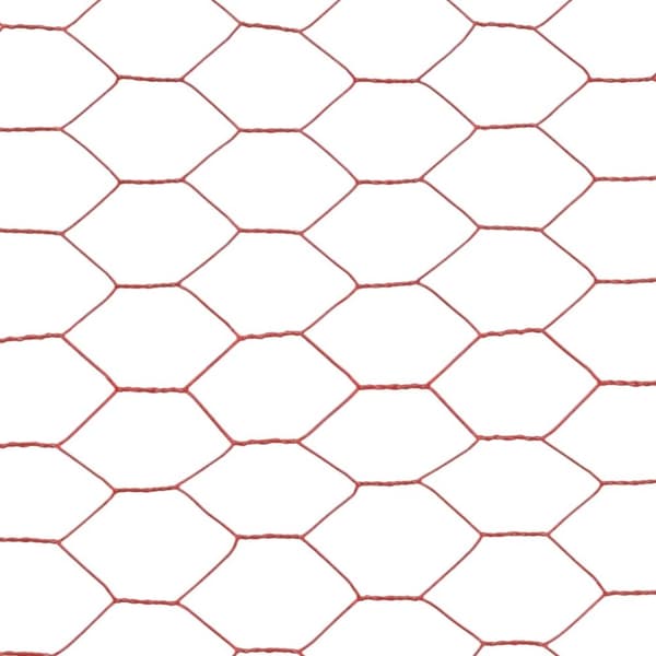 vidaXL hønsenet stål med PVC-belægning 25 x 1,2 m rød