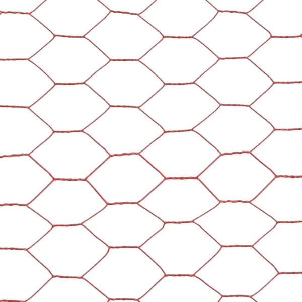 vidaXL Kanaverkko teräs PVC pinnoitteella 25x1 m punainen