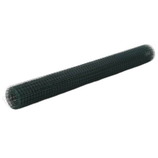 vidaXL Kanaverkko teräs PVC pinnoitteella 25x1,5 m vihreä