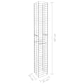 Miniatyrbillede 6 af 6: vidaXL gabionkurve 3 stk. 25 x 25 x 197 cm galvaniseret stål