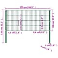 Miniatyrbilde 4 av 4: vidaXL Gjerdepanel med stolper jern 1,7x0,8 m grønn