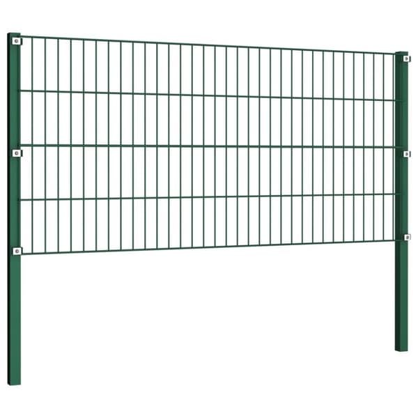 vidaXL Gjerdepanel med stolper jern 1,7x0,8 m grønn