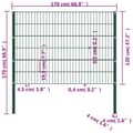 Miniatyrbilde 4 av 4: vidaXL Gjerdepanel med stolper jern 1,7x1,2 m grønn