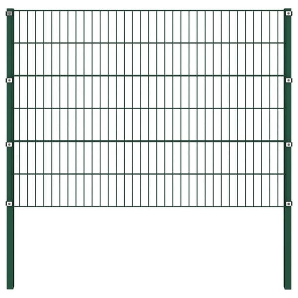 vidaXL Gjerdepanel med stolper jern 1,7x1,2 m grønn