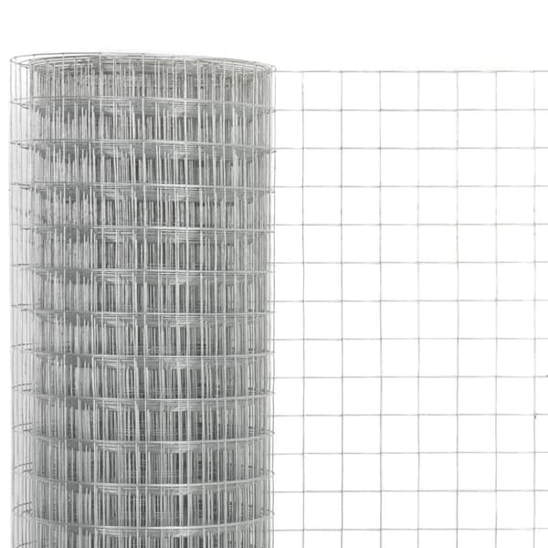 vidaXL hønsenet galvaniseret stål 25 x 0,5 m sølvfarvet
