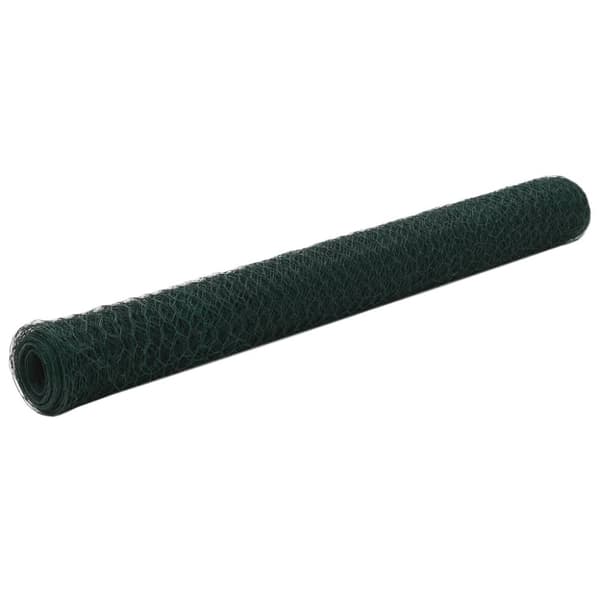 vidaXL Trådgjerde kylling stål med PVC-belegg 25x1,2 m grønn