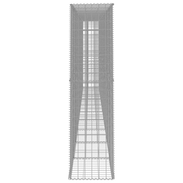 vidaXL gabionvæg med dæksler galvaniseret stål 600 x 50 x 200 cm