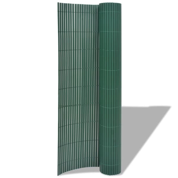 vidaXL Kaksipuolinen puutarha-aita PVC 90x300 cm vihreä