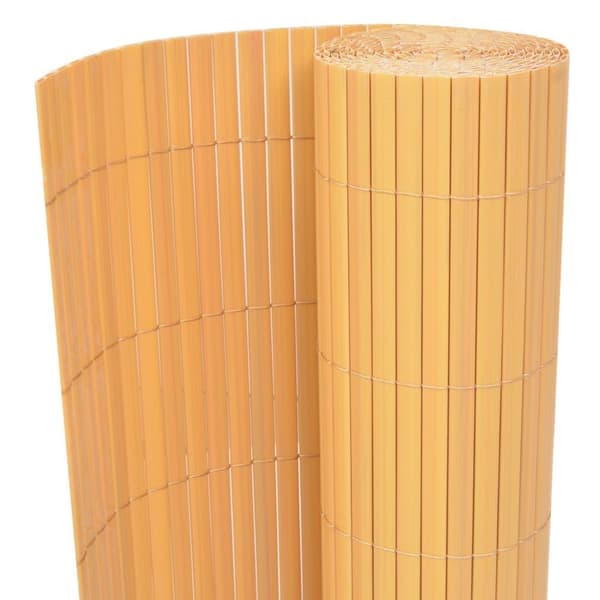 vidaXL dobbeltsidet havehegn PVC 90 x 300 cm gul