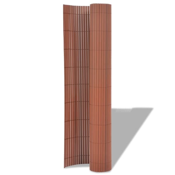 vidaXL dobbeltsidet havehegn PVC 90 x 500 cm brun